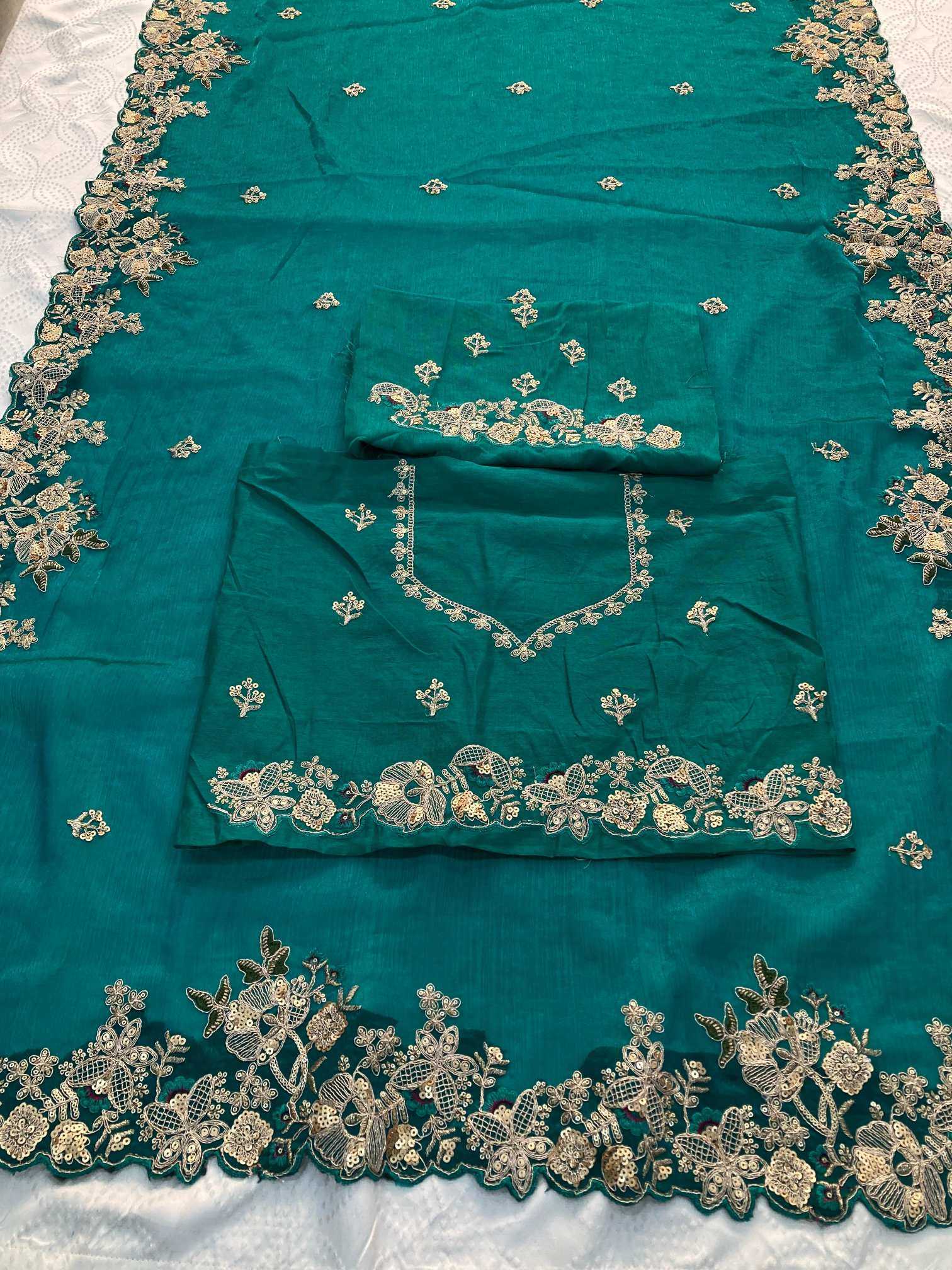 Chiffon  Embroidered Cutwork Saree